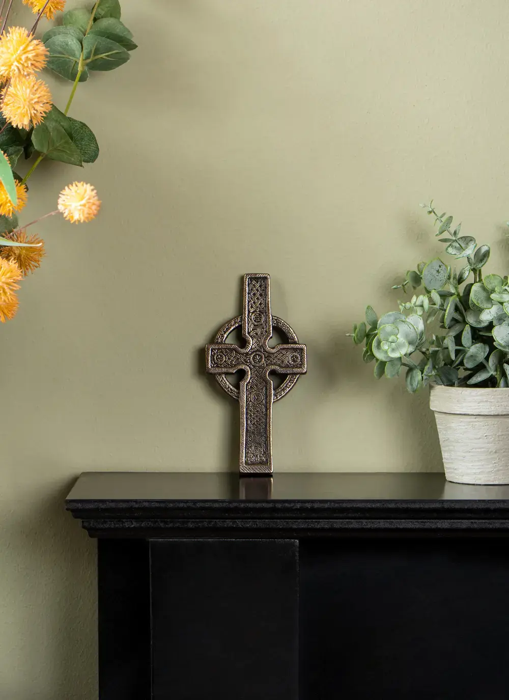 Wild Goose Ahenny Celtic Cross Bronze Wall Plaque
